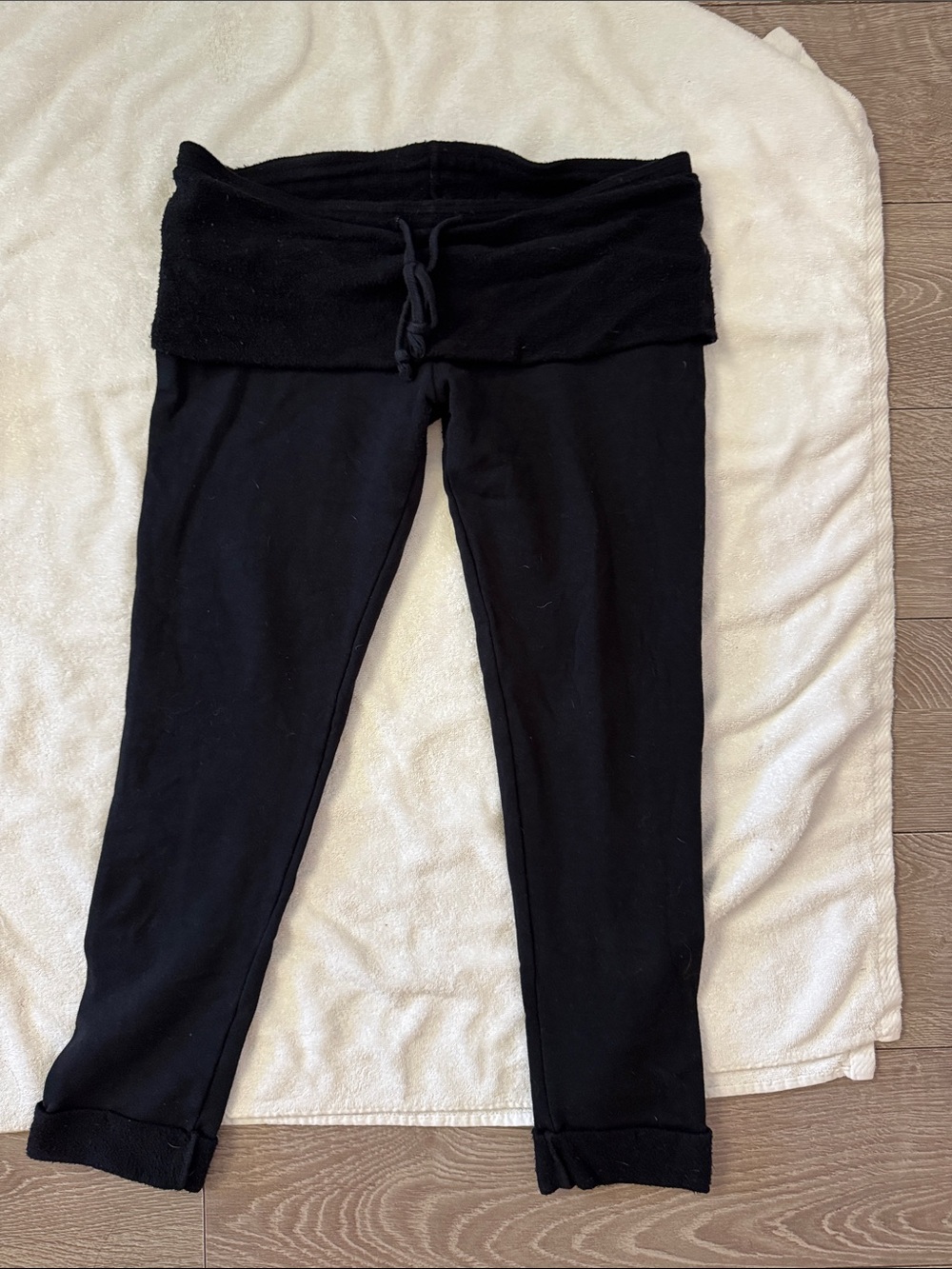 R&R Surplus Black Fold-Over Waist Leggings